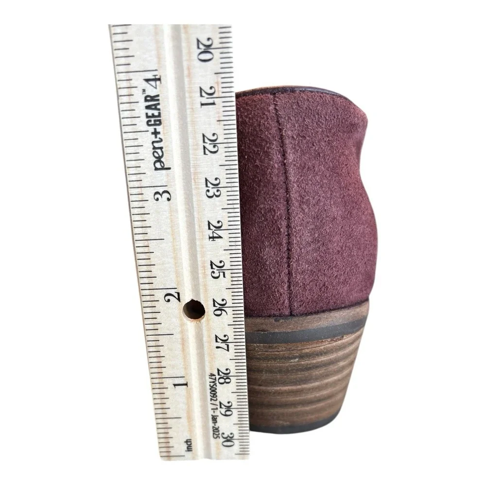 Lucky Brand Boots Womens 6.5 M‎ Faithly Ankle Booties Suede Burgundy Wine Zip Up